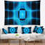 Tapisserie pare-soleil à infrarouges abstract blue on black-28495000