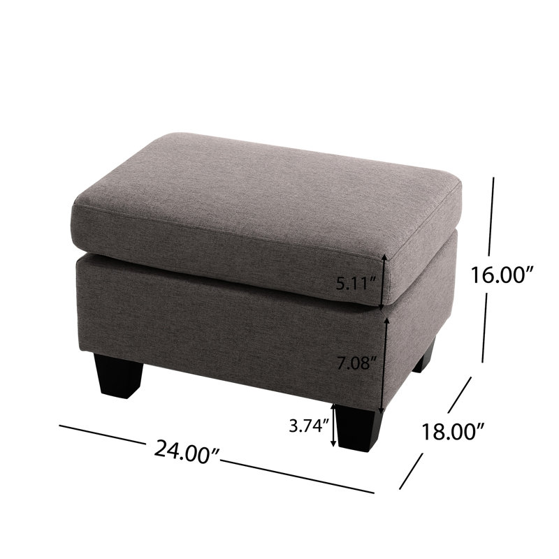 Gris contemporain contemporain avec un design simple mais chic - utilisation polyvalente, pieds en bois de bouleau, cadre moderne en tissu doux polyvalent de l 17,57 po x l 24,54 po