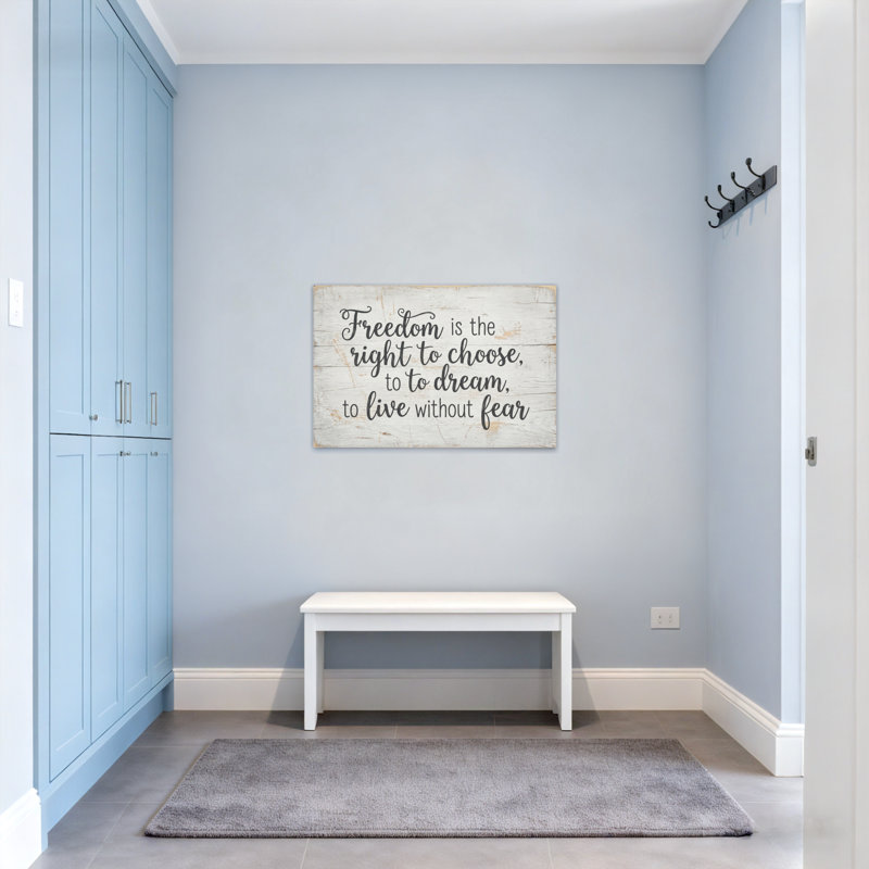 Texte et chiffres «La liberté est le droit de choisir de rêver pour vivre sans la peur», reproduction de cadre photo sur toile