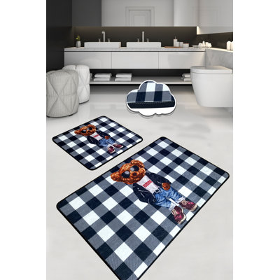 Ensemble de tapis de bain de qualité supérieure (2 pièces) en polyester antibactérien de 23,6 po x 39,4 po et de 19,7 po x 23,6 po | Dessous antidérapant, 700 g / m² | Lavable à la machine, doux et durable pour le confort de la salle de bain, design élégant et fonctionnel