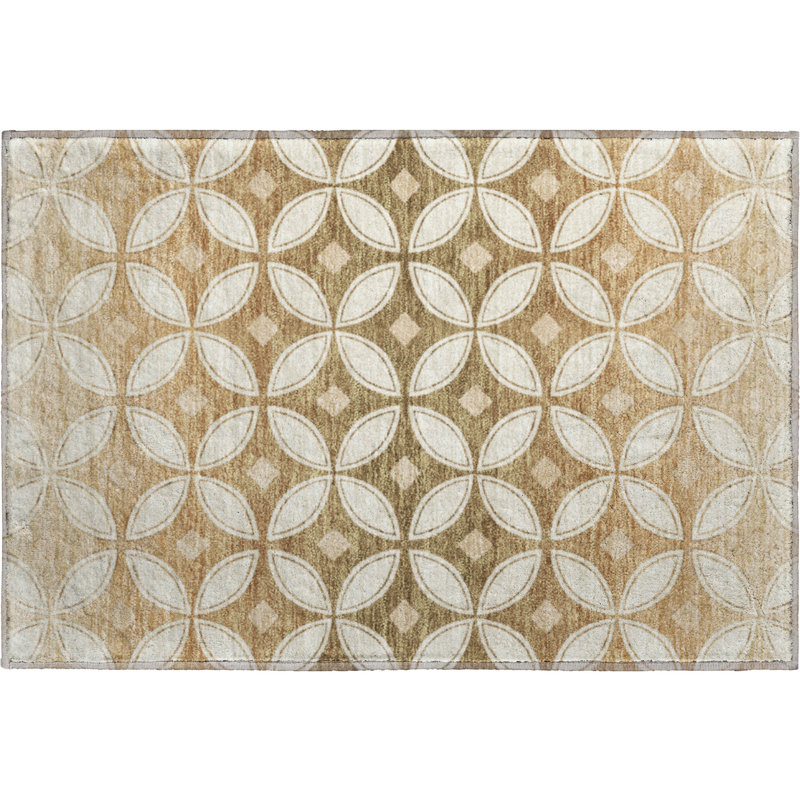 Premium Machine Washable Mayfield AMF2423 Geometric Rug, 2'6" x 3'10", Copper