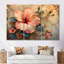 Hibiscus rétro rose et beige - Hibiscus Wall Art, ensemble de salon-1699011117-1699011119
