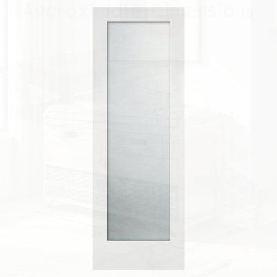 Dalle de porte intérieure en verre trempé givré blanc Shaker