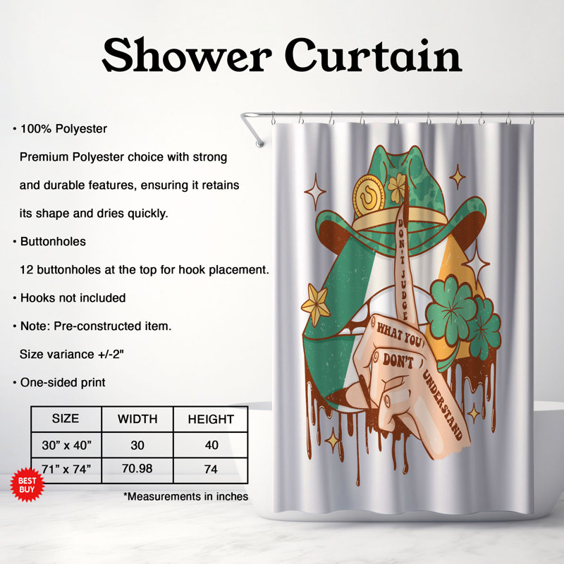 Serina Shower Curtain, 74"H x 71"W