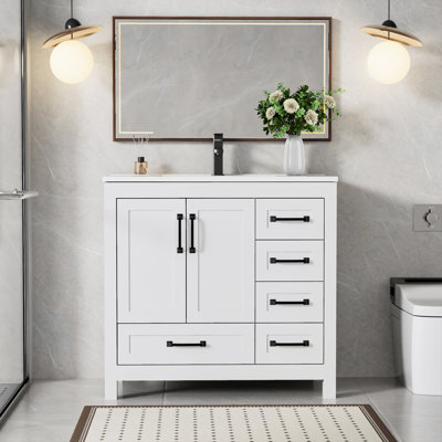 Ensemble de meuble-lavabo simple 36 po avec comptoir Sharee, robinet économiseur d'eau Sharee