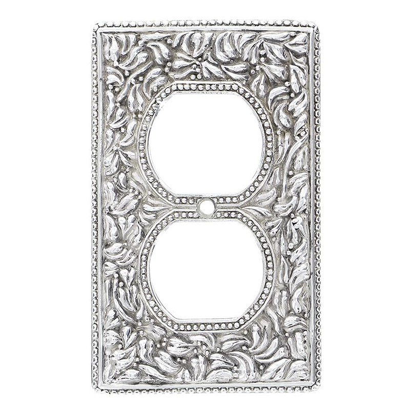 San Michele 1-Gang Duplex Outlet Wall Plate, Polished Nickel