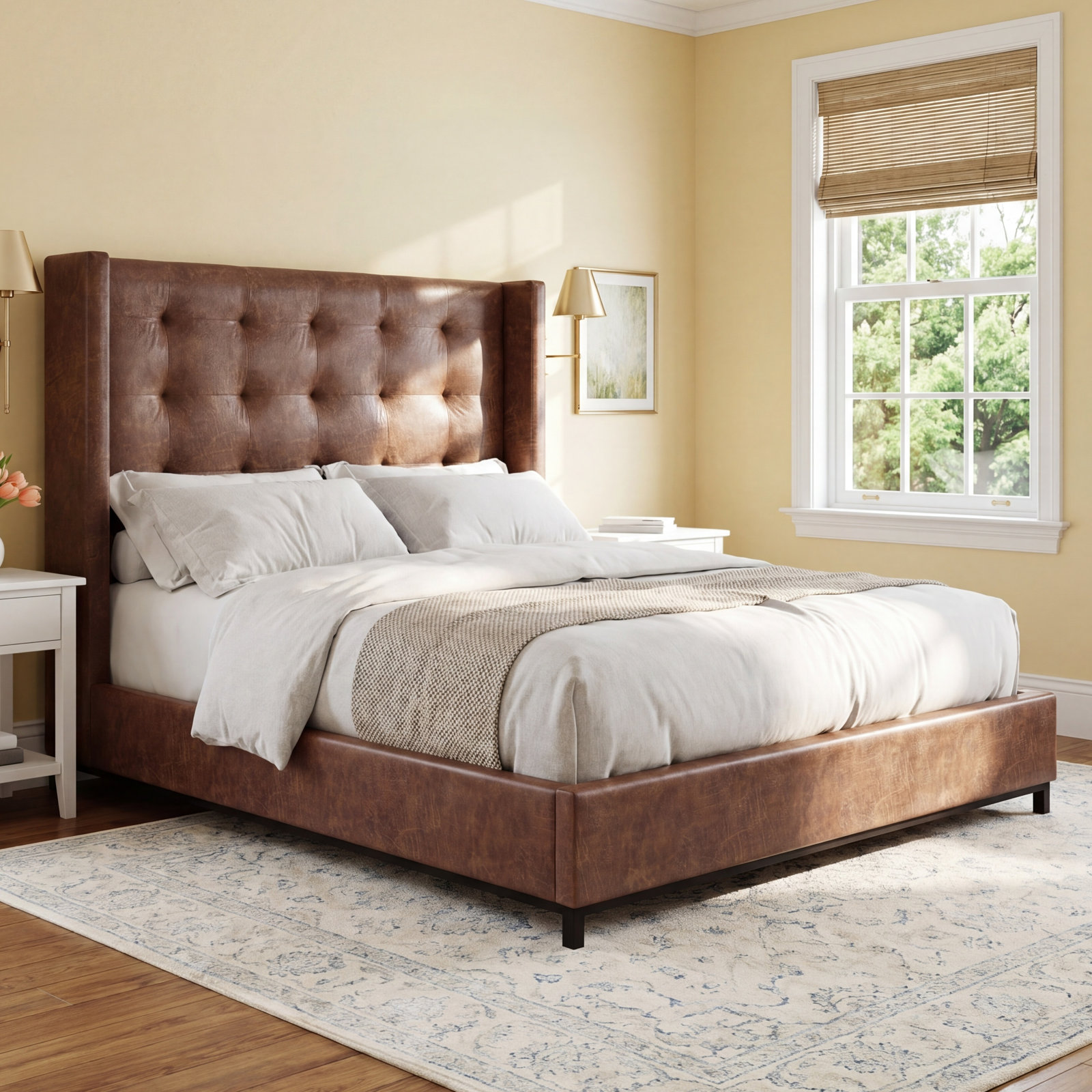 Dante Wingback Bed, Queen