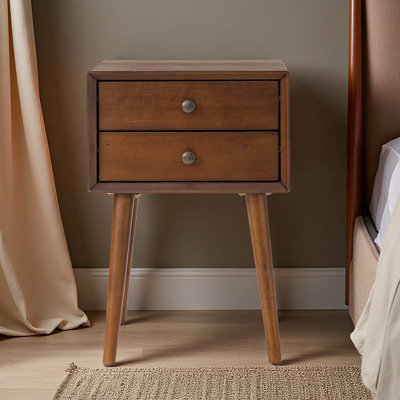 Nightstand With 2-Drawers, Small Side End Table With Storage