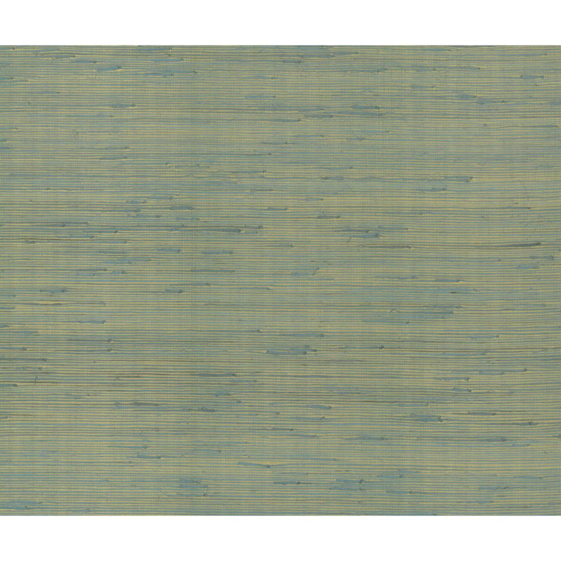 Grass Cloth Metallic Wallpaper Roll, Gold/Blue