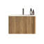 Meuble-lavabo suspendu de 61 cm avec lavabo en surface solide blanche, armoire de salle de bain murale en chêne miel rayé, meuble-lavabo moderne préassemblé-86991635