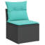  Ensemble de canapé de patio 7 pièces avec coussins en rotin de poly acacia noir