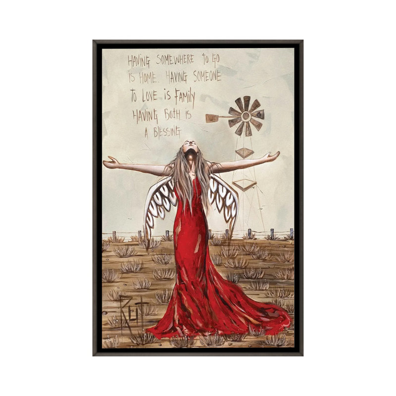 « Have somewhere to Go » par rut art Creations-impression, Toile encadrée de bois rustique foncé, Pas de tapis