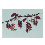 Fruit Tempered Glass Cutting Board Vine Colours Grape Branch Art Dark Fuchsia and Dark Mauve