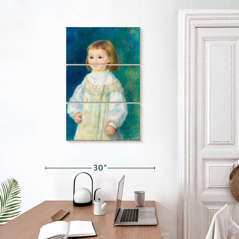 Leisha Lucie Berard enfant en blanc, H 32 po x l 20 po