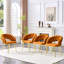 Ensemble de 2 chaises de salle à manger en velours avec chaînes et boules plaquées or-806624097-806624100