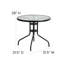 Table ronde en métal avec 4 chaises empilables à lattes en aluminium Amlie-513967547