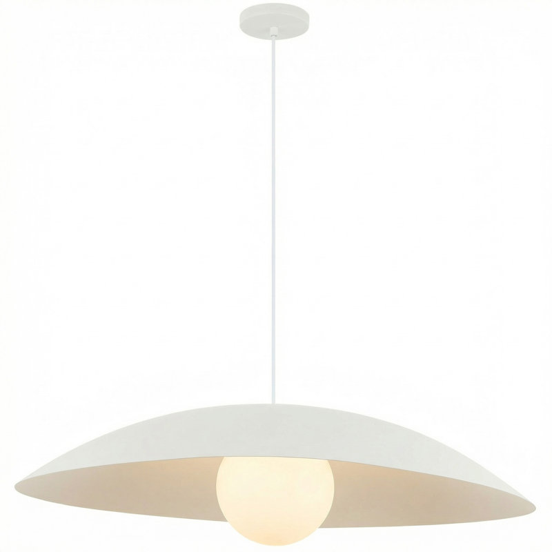 Luminaire suspendu 1 lumière Kempst - 24 po - blanc mat, 78" H x 23.5" W x 23.5" D, Matte White, Matte White