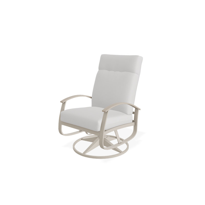 Belle Isle Outdoor Swivel Lounge Chair, Canvas Natural Sunbrella® Canvas, Desert P60, Textured Graphite