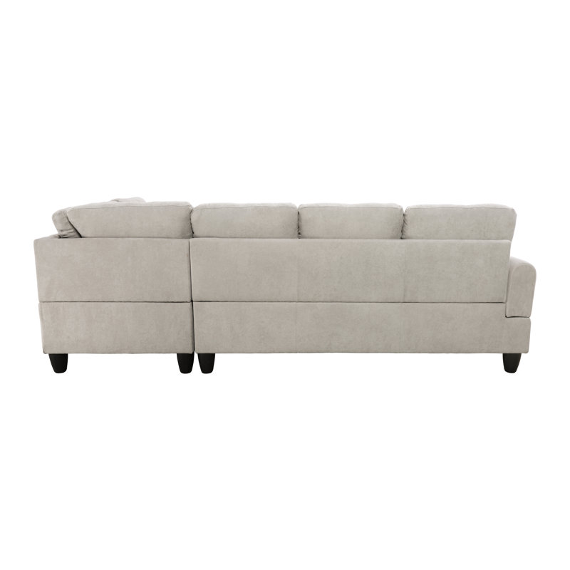 Englewood Upholstered L-Shaped Sectional Left Hand Facing, White Linen Blend