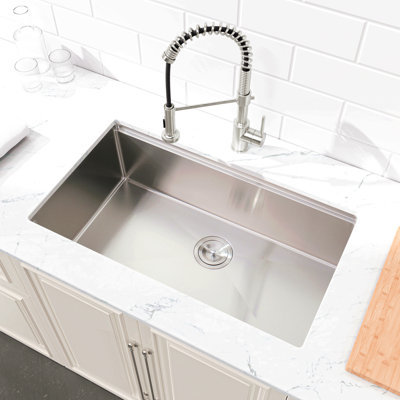 Stainless Steel Kitchen Sink, Single Bowl, Undermount Handmade Sink, With Cutting Board, Colander