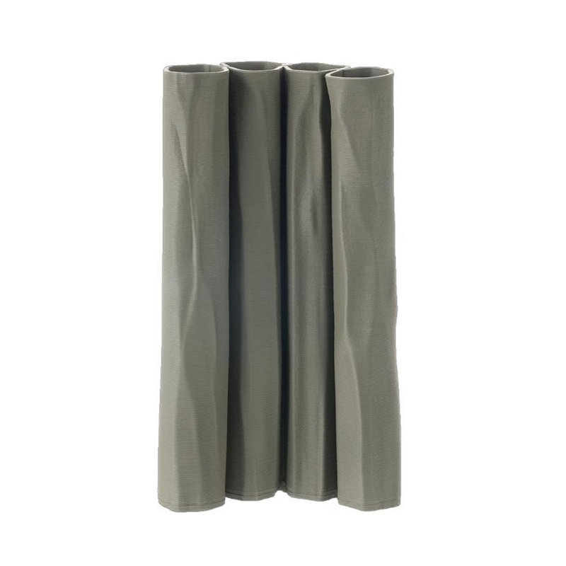  Gray 3D Printed Ceramic Vase - Gray, 11.4" H x 3.5" W x 5.9" D
