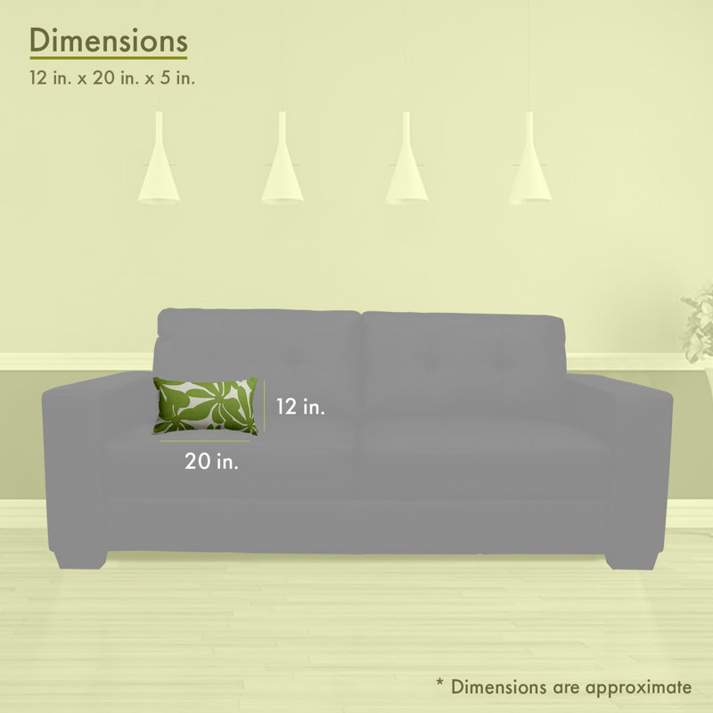 Sage and White Floral Indoor Outdoor Rectangular Pillow