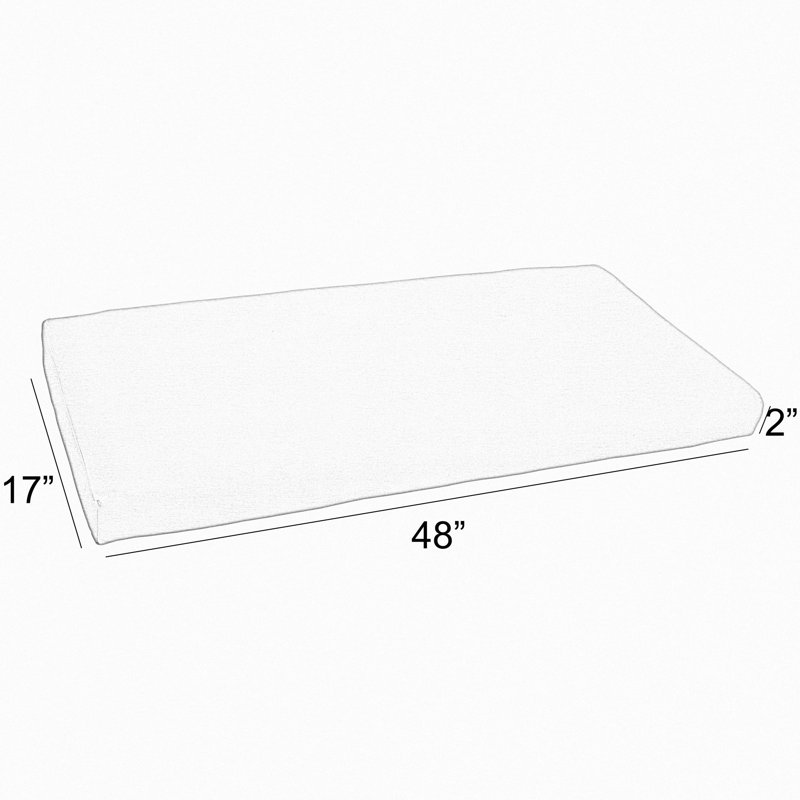 Sunbrella Outdoor Solid Bench Cushion, 48" W x 17" D , True Blue