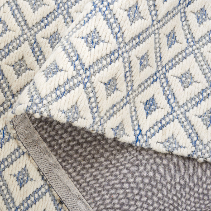Marbella Handloomed Wool And Cotton Geometric Rug, Rectangle 5' x 8'
