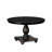 7 Piece Dining Table Set Consists of a 48" Round Table with Pedestal and 6 Navy Blue Polyester Fabric Padded Chairs, Sand Blasted Black-394799714