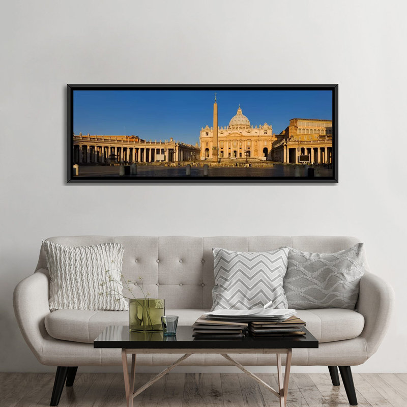 Lumière du soleil tombant sur une basilique, basilique Saint-Pierre, place Saint-Pierre, Cité du Vatican, Rome, Latium, Italie par Panoramic Image, reproduction de photo sur toile tendue