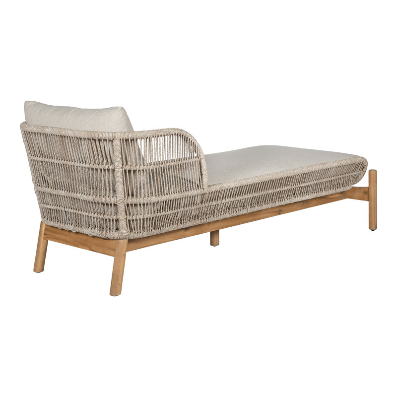 Méridienne d'extérieur Gouchee Home Portofino - Corde naturelle et bois d'acacia