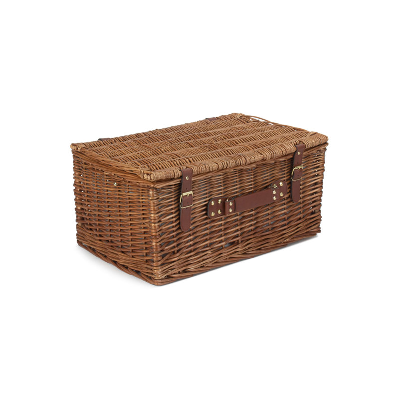 6 Person Wicker Fitted Picnic Hamper with Tweed Effect Lining