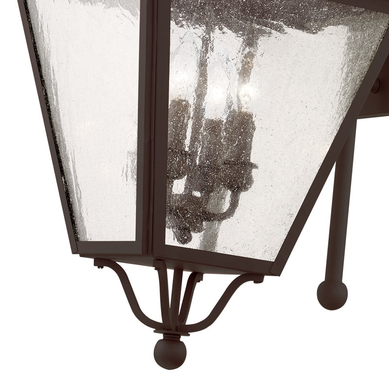 Lanterne murale d'extérieur en verre Arnné, H 35 po x l 13,5 po x P 16,25 po, Bronze