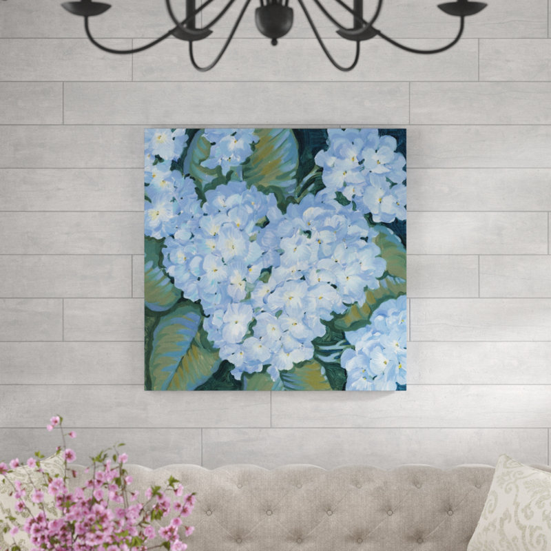 Blue Hydrangeas II by Timothy O' Toole - Wrapped Canvas Painting, 91cm H x 91cm W