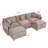 Modern Chenille Loveseat Sofa Couch With Ottoman-1360277076-1360277079