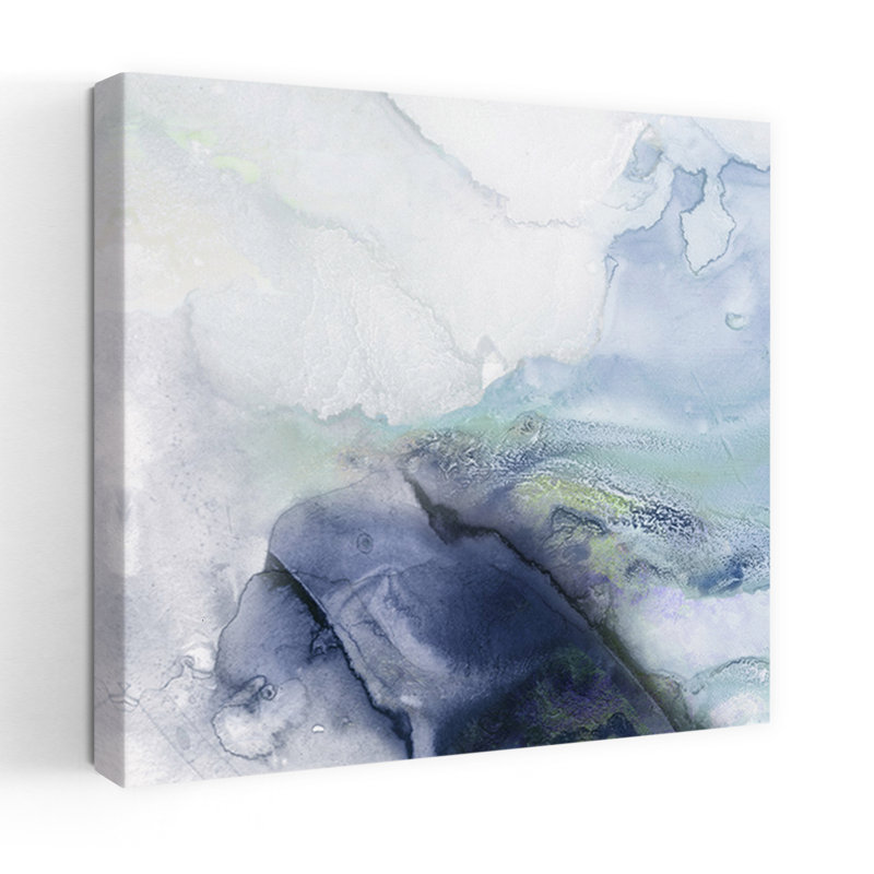 Frozen Ocean Dreams I, art mural contemporain abstrait, H 48 po x l 48 po