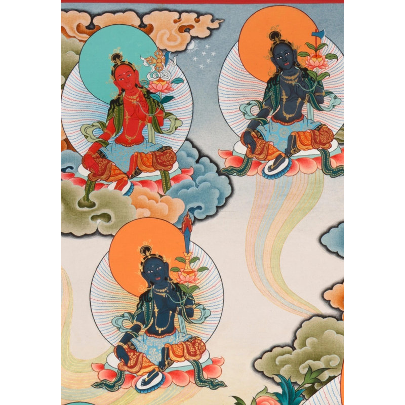21 Taras verts de la lignée Chogyur Linpa (Brocadeless Thangka)