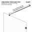 Panneau de douche fixe sans cadre de 61 cm (L) x 193 cm (H) avec verre trempé transparent de 9,5 mm, film résistant aux éclats et barre télescopique réglable-132009099
