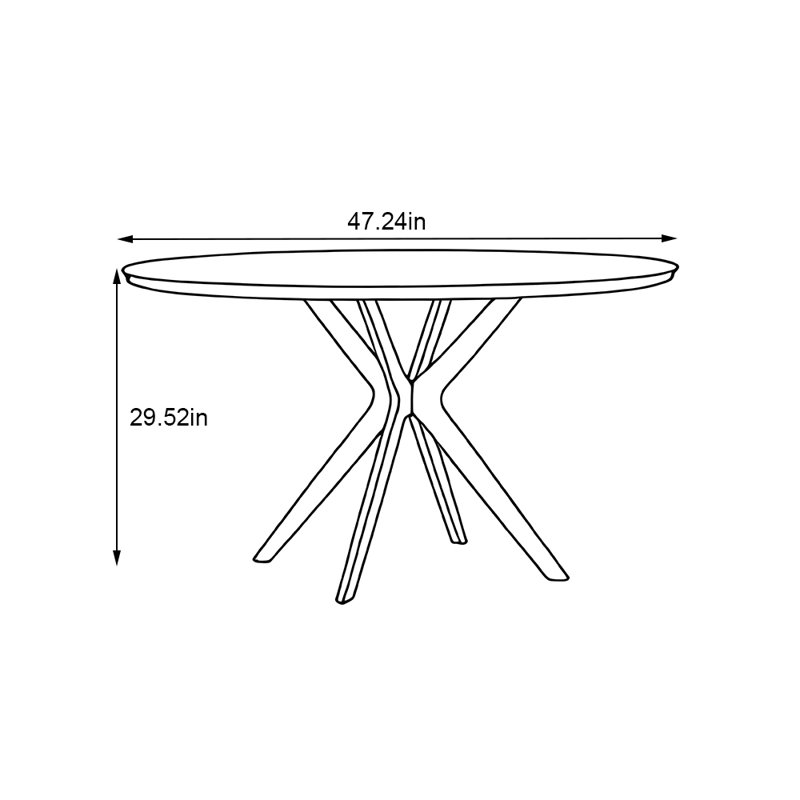 Petite table ronde moderne et simple, H 29,52 po x L 47,24 po x l 47,24 po 