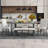 Modern Tillander Rectangular 6-Piece 59.8'' L x 35.8'' W Dining Set with Unique Legs Table and  4 Upholstered Chairs & 1 Bench,kitchen table set,dining table set,dining room set-715805120