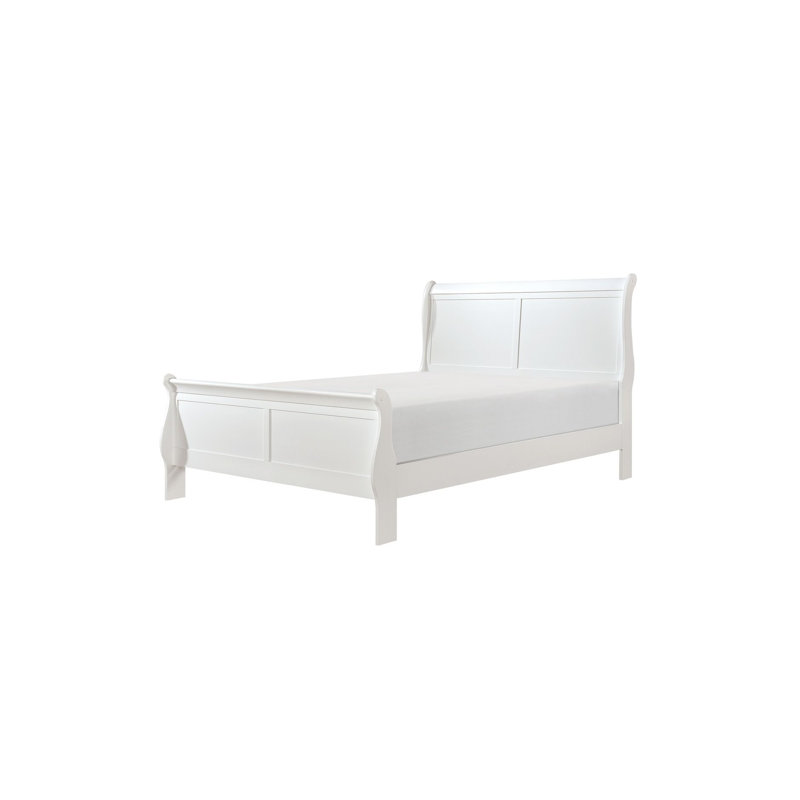 Ensemble de chambre à coucher avec lit à panneaux 5-2 Brummett, Blanc, Simple