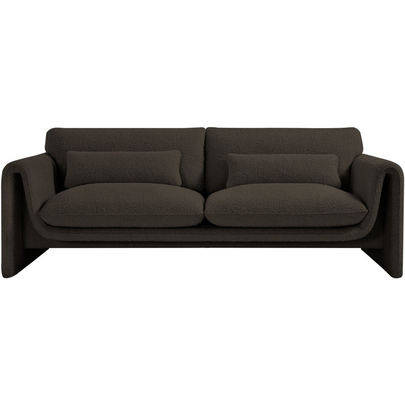 Kiristen 86'' Upholstered Sofa, Brown Boucle Fabric