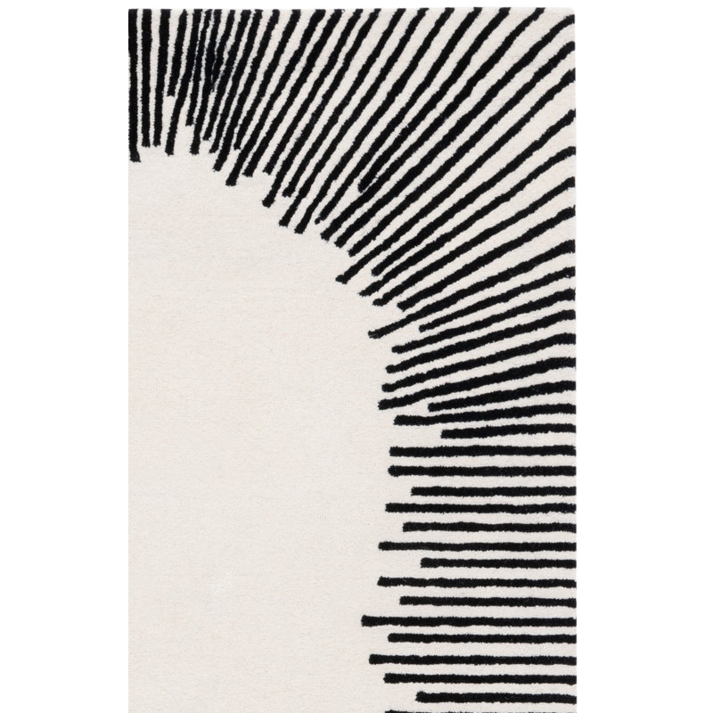 Tapis ivoire / noir Anaee Fifth Avenue 129, Rectangle 9 pi x 12 pi