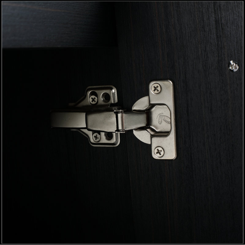 Black Freestanding Bathroom Vanity with Gold Handles