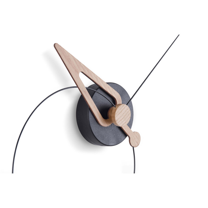 Solid Wood, Fibreglass Analog Wall Clock, Black Oak
