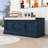 Storage Bench with 2 Drawers, 2 Cabinets and Removable Cushion for Entryway-1440841059