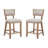 26.5" Counter Stools Set Of 2,Upholstered Counter Height Bar Stools With Comfy Back,Solid Rubber Wood Frame,Backrest, Footrest,Armless Barstools For Home Bar,Kitchen Counter-1604721565