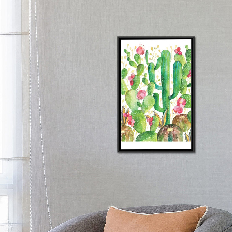 « épiphytes », reproduction d’art sur toile, H 26 po x l 18 po x P 1,5 po, Toile avec cadre noir, Pas de tapis