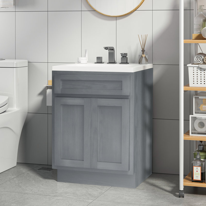 Base de meuble-lavabo simple 24 po seulement, Argenté