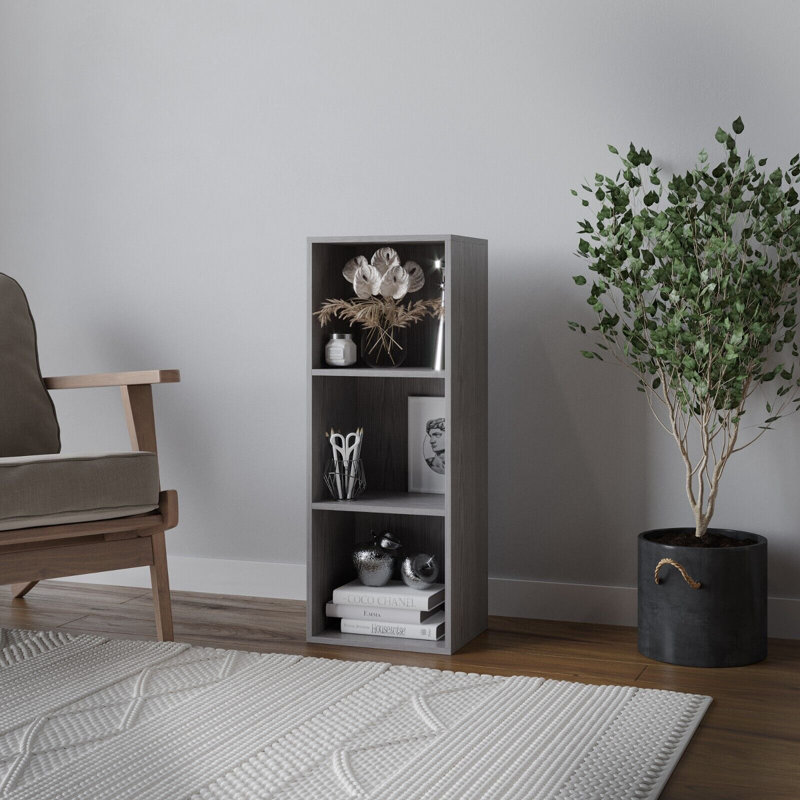 79.5cm H x 30cm W Solid Wood Standard Bookcase, Cedar Grey